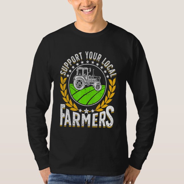 Camiseta Support Local   Farmer Retro Farming Men Women Far (Anverso)