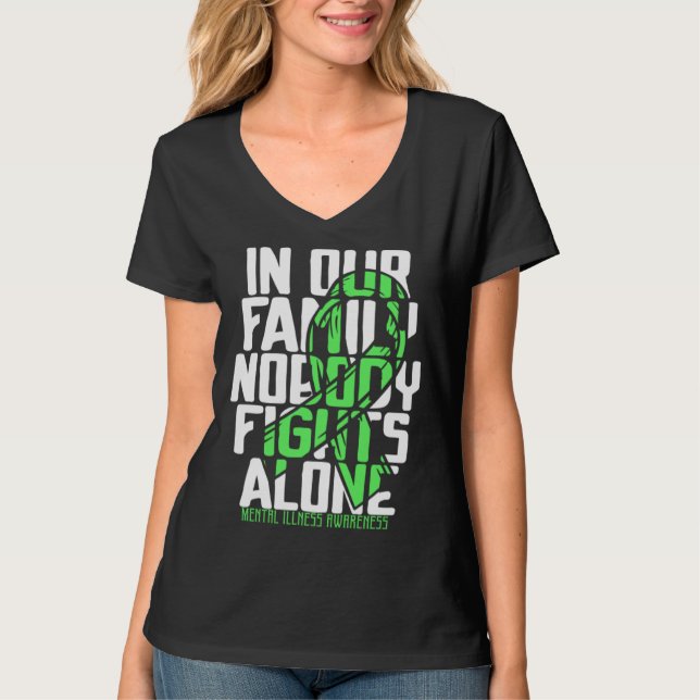 Camiseta Support Mental Illness Warrior Cute Family Disease (Anverso)
