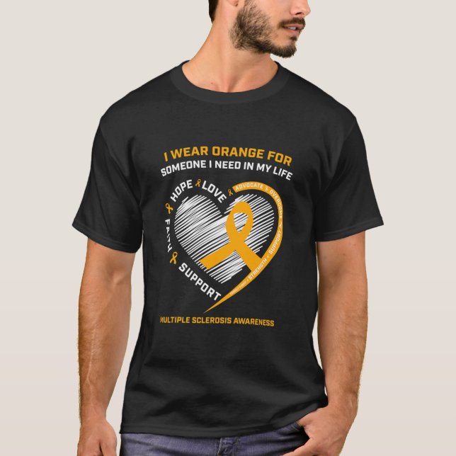 Camiseta Support Mom Dad Aunt MS Gifts Multiple Sclerosis (Anverso)