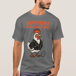 Camiseta Support Polinators Cool Rooster in Leather Jacket