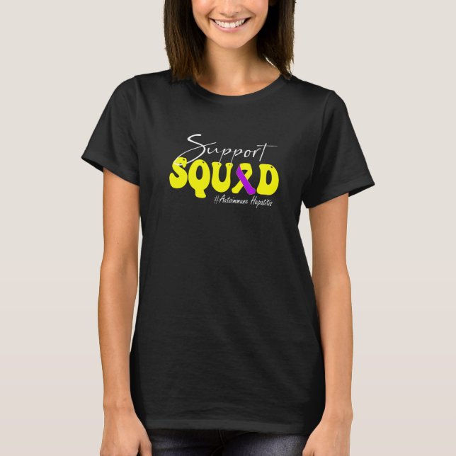 Camiseta Support Squad Autoimmune Hepatitis Awareness Yello (Anverso)