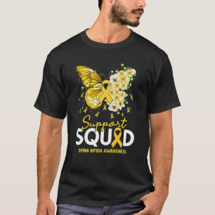 Camiseta Support Squad Butterfly Yellow Ribbon Spina Bifida