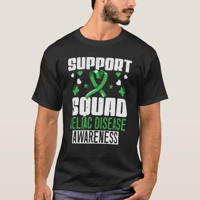 Camiseta Support Squad Celiac Disease Awareness Gluten Free (Anverso)