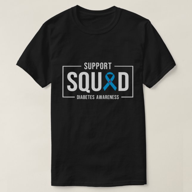 Camiseta Support Squad Diabetes Awareness,Diabetes Awarenes (Diseño del anverso)