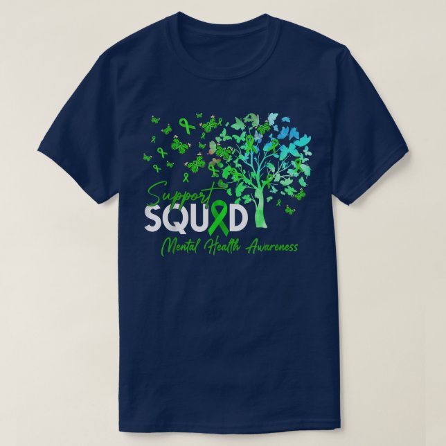 Camiseta Support Squad Fall Tree Leopard Mental Health Awar (Diseño del anverso)