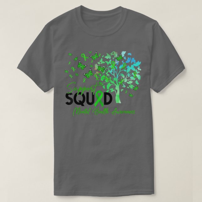 Camiseta Support Squad Fall Tree Leopard Mental Health Awar (Diseño del anverso)