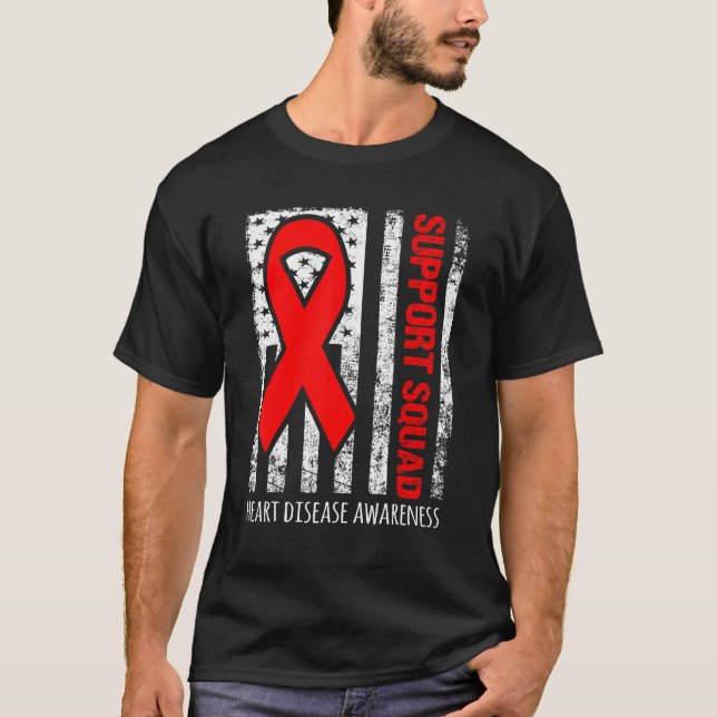 Camiseta Support Squad Heart Disease Awareness (Anverso)