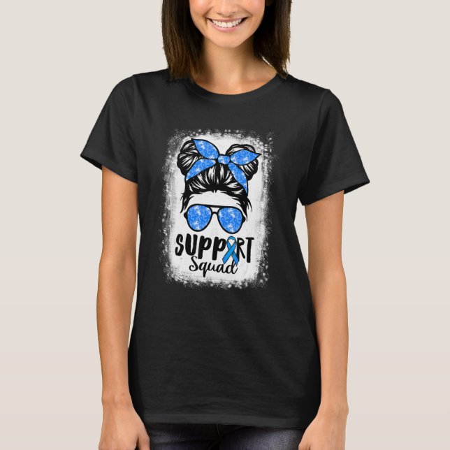 Camiseta Support Squad Messy Bun Blue Warrior Diabetes Awar (Anverso)