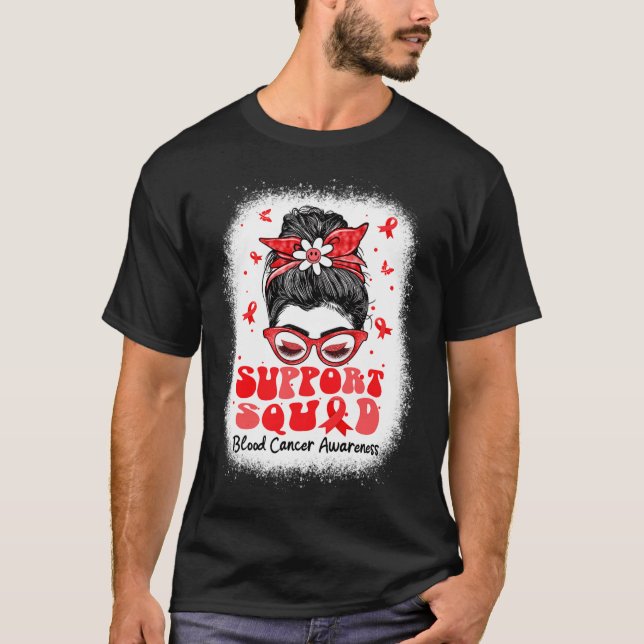 Camiseta Support Squad Messy Bun Butterfly Red Ribbon Blood (Anverso)