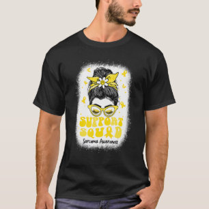 Camiseta Support Squad Messy Bun Butterfly Yellow Ribbon Sa