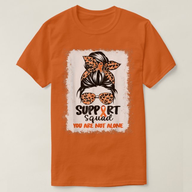 Camiseta Support Squad Messy Bun Orange Warrior ADHD Awaren (Diseño del anverso)
