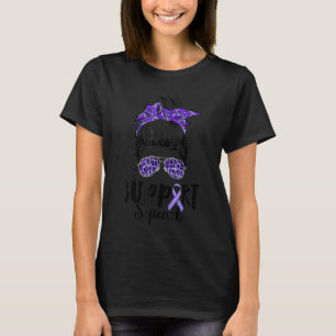 Camiseta Support Squad Messy Bun Purple Lupus Awareness Lup