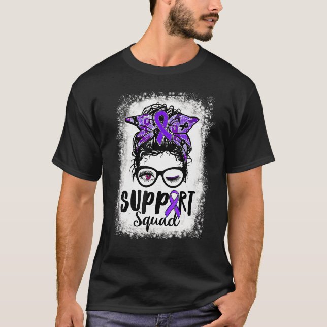 Camiseta Support Squad Messy Bun Purple Lupus Awareness Lup (Anverso)