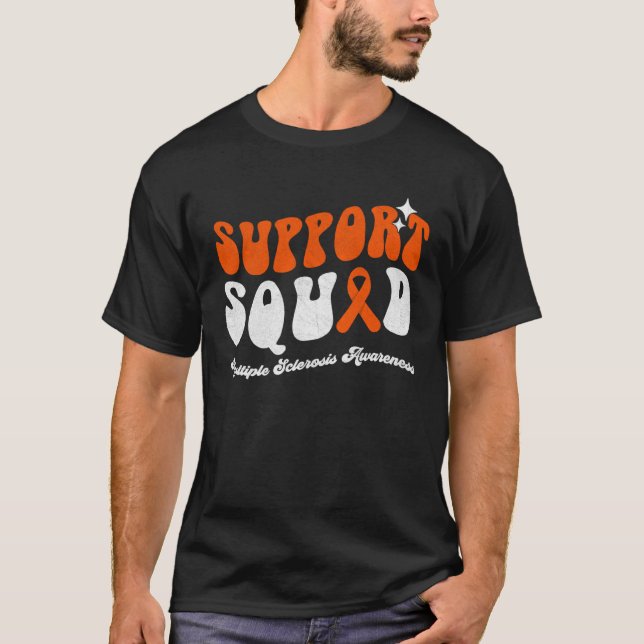 Camiseta Support Squad Multiple Sclerosis Awareness Orange  (Anverso)