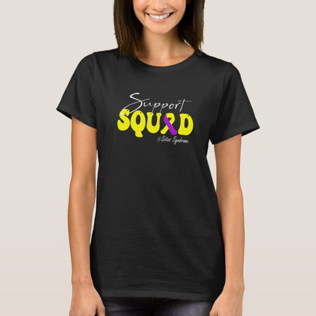 Camiseta Support Squad Sotos Syndrome Awareness Yellow & Pu (Anverso)
