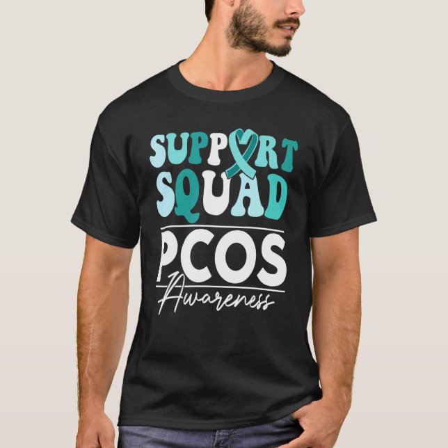 Camiseta Support Squad Sunflower Hair Butterfly PCOS Awaren (Anverso)