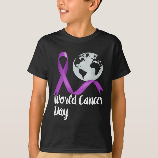Camiseta Support World Cancer Day Lavender Graphic Kids And (Anverso)