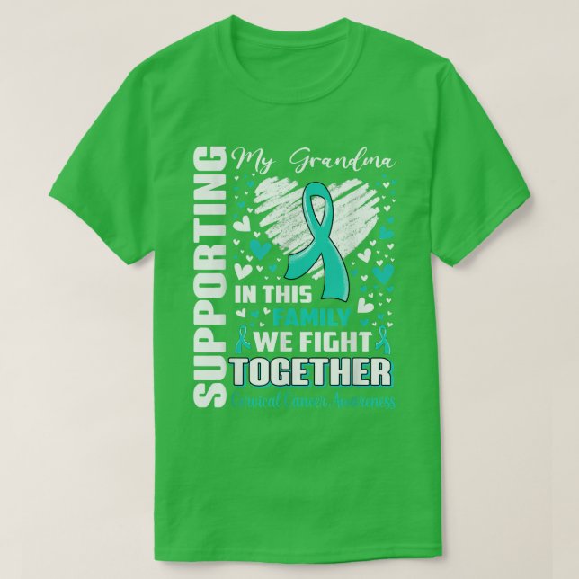 Camiseta Supporting My Grandma Cervical Cancer Awareness  (Diseño del anverso)