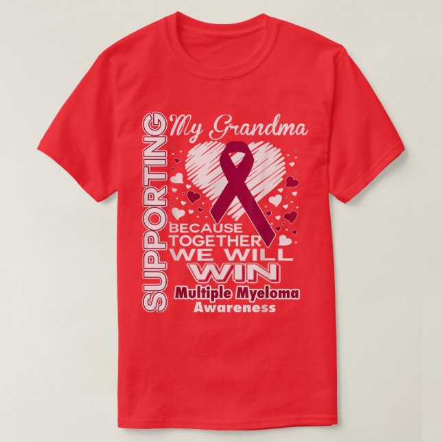 Camiseta Supporting My Grandma  Multiple Myeloma Awareness  (Diseño del anverso)