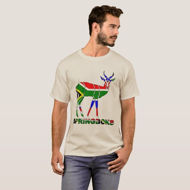 Camiseta surafricana de las gacelas del rugbi (Anverso completo)