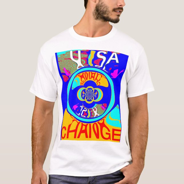 Camiseta Surco psicodélico: energía abstracta de arte pop (Anverso)