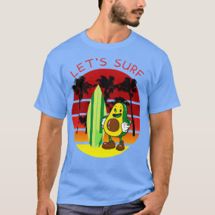 Camiseta Surf aguacate divertido Letx27s