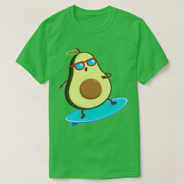 Camiseta Surf aguacate divertido y pegatinas (Diseño del anverso)
