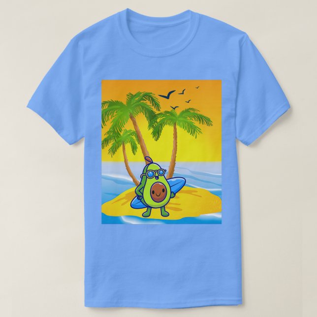 Camiseta Surf aguacate en la isla (Diseño del anverso)