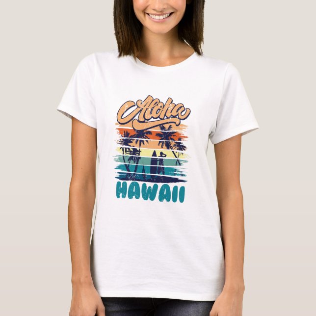 Camiseta Surf - Aloha Hawái (Anverso)