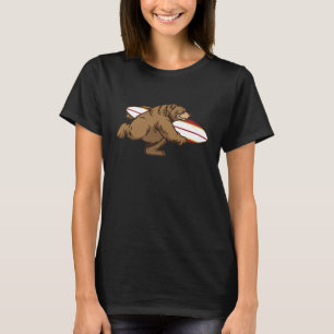 Camiseta Surf Bear W Surfboard Encabezado a Waves Premium