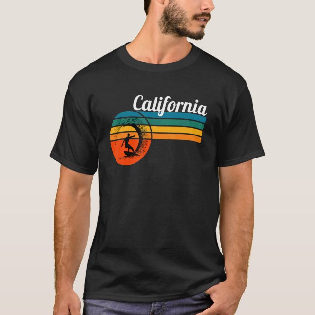 Camiseta Surf California Beach Vintage Retro Surf (Anverso)