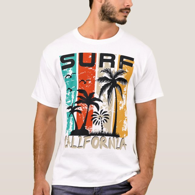 Camiseta Surf California Bliss: Subir a las olas (Anverso)