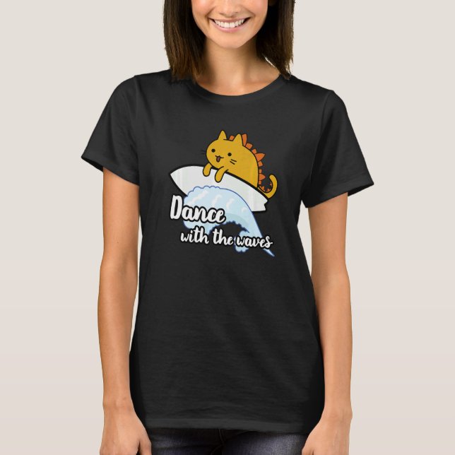 Camiseta Surf catzilla Dance con las olas (Anverso)