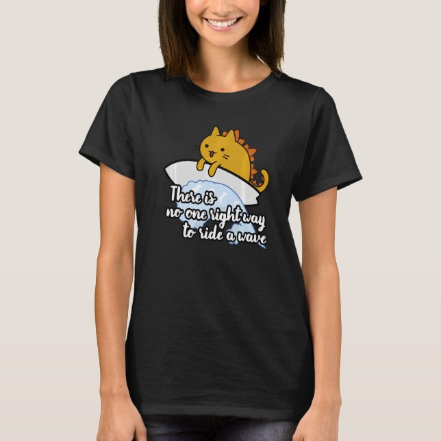 Camiseta Surf catzilla surfer camino de la ola (Anverso)