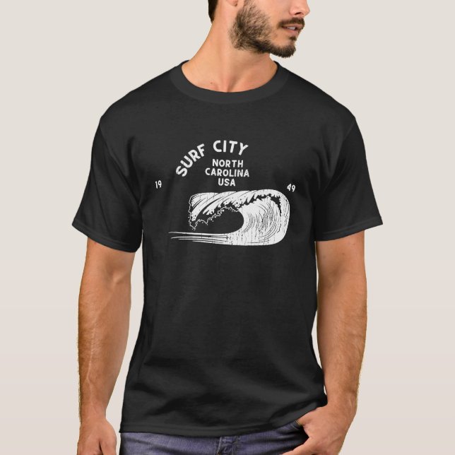 Camiseta Surf City NC Summertime Vacation Rolling Waves (Anverso)