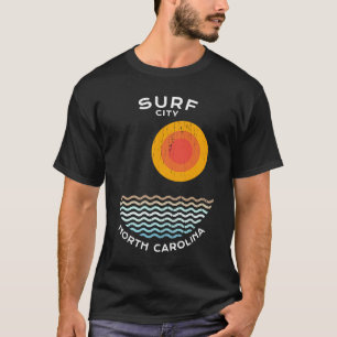 Camiseta Surf City NC Summertime Vacation Squiggly Waves