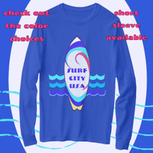 Camiseta Surf City USA Surfboard Ride the Waves T-Shirt