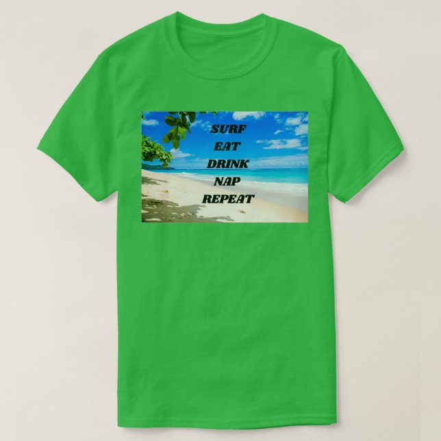 Camiseta Surf Come Bebe Nap Repetir Regalo Para Surf Lover (Diseño del anverso)