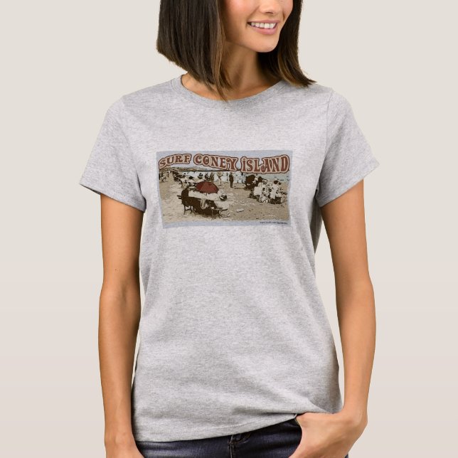 Camiseta Surf Coney Isle Funny Parody Postcard (Anverso)