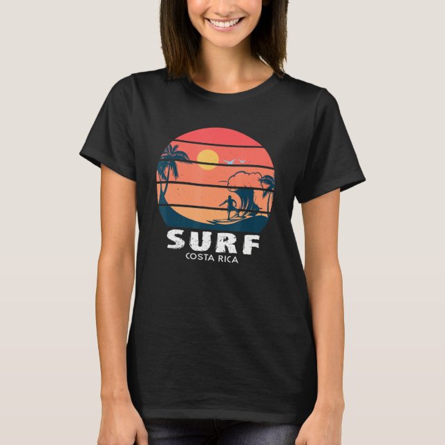 Camiseta Surf Costa Rica Vintage Sunset (Anverso)