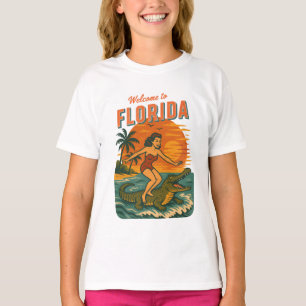 Camiseta Surf de caimán vida costera gráfico retro surf