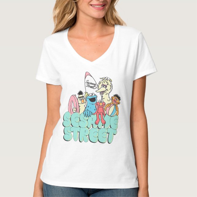 Camiseta Surf de cosecha de sesame Street de los 90 (Anverso)