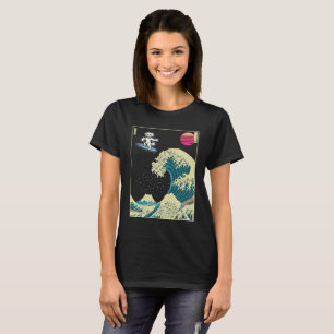 Camiseta Surf de perro maltés en una ola de kanagawa japoné