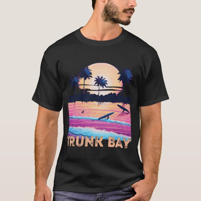 Camiseta Surf de recuerdo de Retro Trunk Bay USVI (Anverso)
