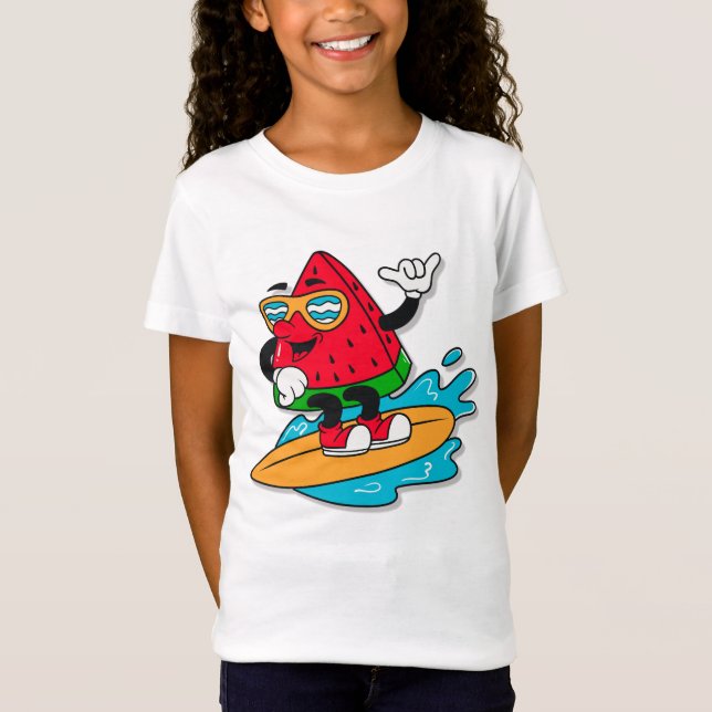Camiseta Surf de sandía cutáneo retro (Anverso)