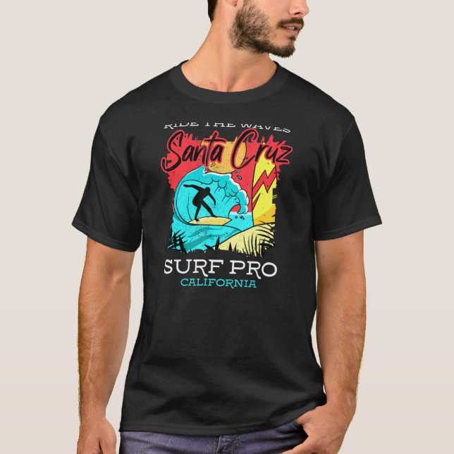 Camiseta Surf De Santa Cruz, California, Pasea Por Las Olas (Anverso)