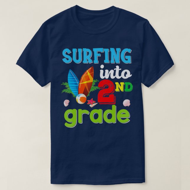 Camiseta Surf De Segundo Grado De Vuelta A La Escuela De Se (Diseño del anverso)