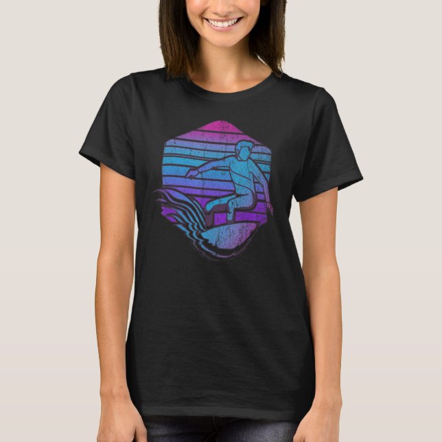 Camiseta Surf de Surfboard Synthwave Surf Retro 90 Vaporwav (Anverso)