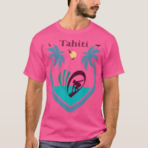 Camiseta Surf de Tahiti Palmeras del Pacífico Sol Polinesia