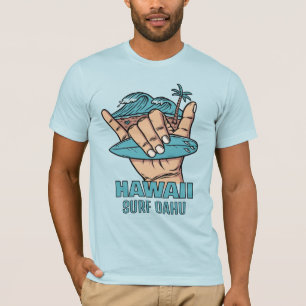 Camiseta Surf de ubicación y nombre personalizado Shaka